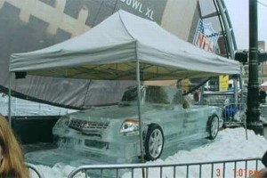 Cadillac CTS made of ice