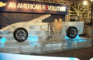 Chevrolet cabriolet in ice
