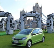 Stonehenge replica from scrap car parts promotes Skoda Citigo in London
