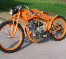 Flying Merkel replica tribute bike with 1976 Yamaha XT500 heartbeat