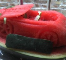 Lamborghini Gallardo Spyder from a watermelon makes a sweet bite