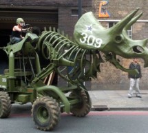 Army green 309 Triceratops tractor is the weirdest thing on wheels