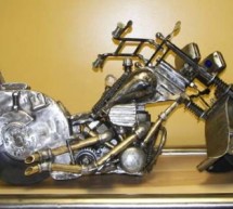Metal Harley motorcycle sculpture is collector’s delight