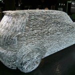 Mini Cooper S sculpture from 7000 nails 11