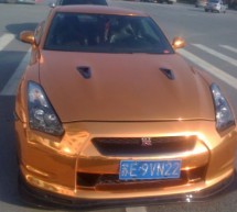 Another gold plated car spotted in China, this time it’s Nissan GT-R
