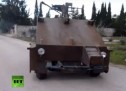 Syrian rebels build tank in backyard using car chassis, game controller