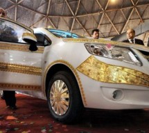 Gilded Chevrolet car takes center stage at Gujarat Global Trade Fair 2013