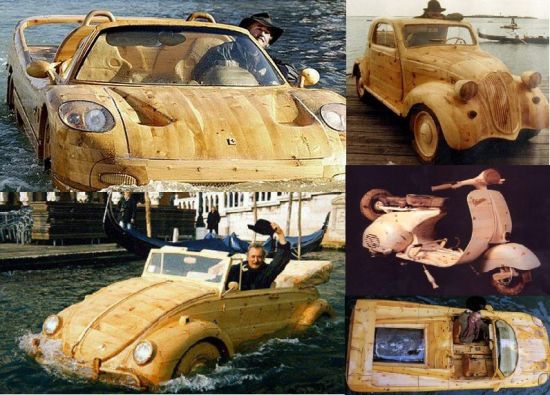 Livio De Marchi’s wooden Ferrari F50 boat
