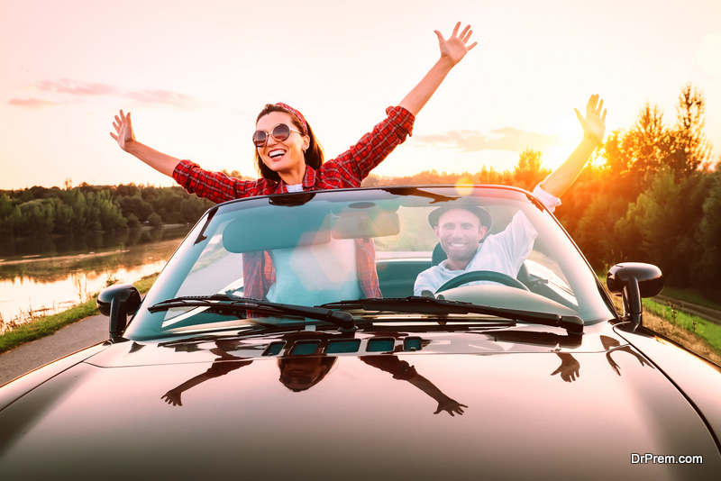 couple in high-end car